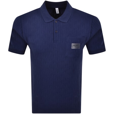 Product image for Moschino Swim Short Sleeved Polo T Shirt Blue