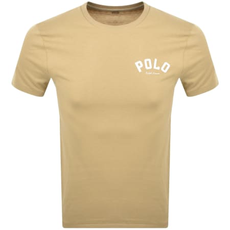 Product image for Ralph Lauren Logo Crew Neck T Shirt Brown
