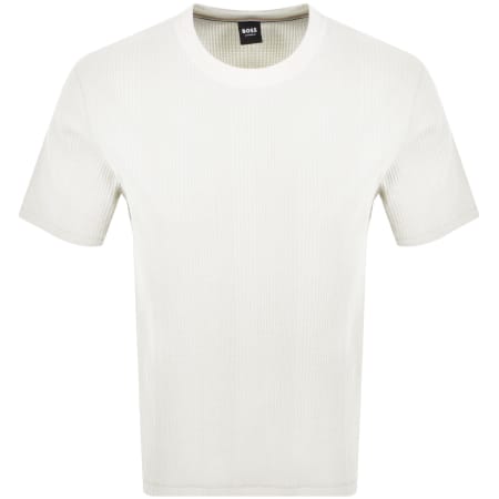 Product image for BOSS Structure Logo T Shirt Cream