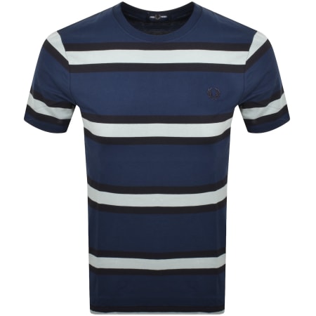 Product image for Fred Perry Stripe T Shirt Tennis Blue