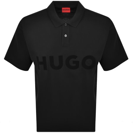 Product image for HUGO Doniee Oversized Polo T Shirt Black