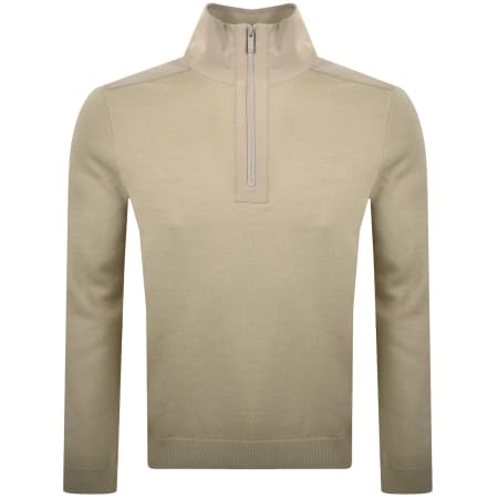 Product image for BOSS P Bart Quarter Zip Jumper Beige