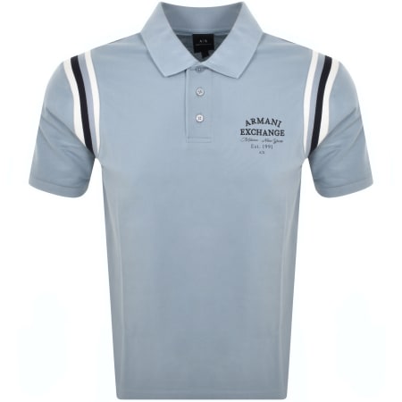 Product image for Armani Exchange Logo Polo T Shirt Ashley Blue