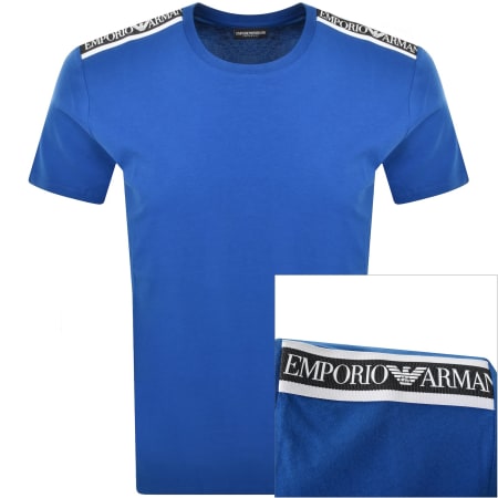 Product image for Emporio Armani Short Sleeve Logo T Shirt Blue