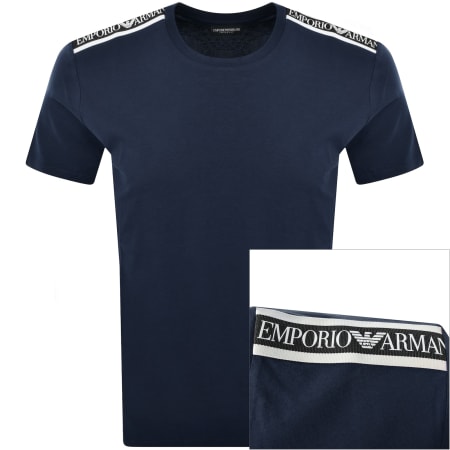 Product image for Emporio Armani Short Sleeve Logo T Shirt Navy
