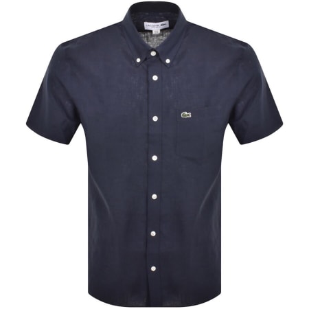 Product image for Lacoste Linen Short Sleeved Shirt Navy