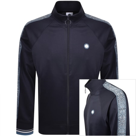 Product image for Pretty Green Eclipse Paisley Tape Track Top Navy