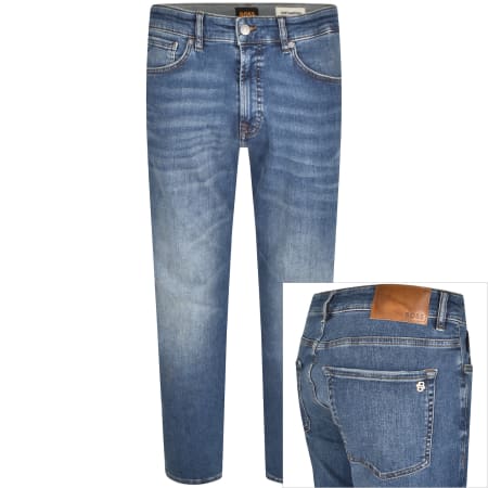 Product image for BOSS Maine Regular Fit Mid Wash Jeans Blue