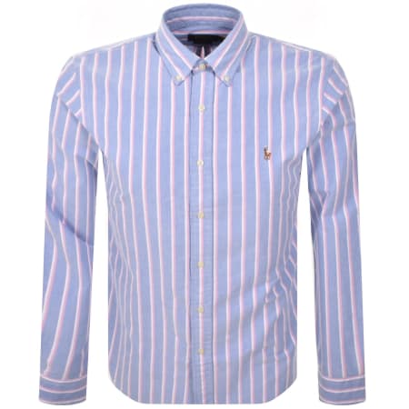 Product image for Ralph Lauren Stripe Long Sleeve Shirt Blue
