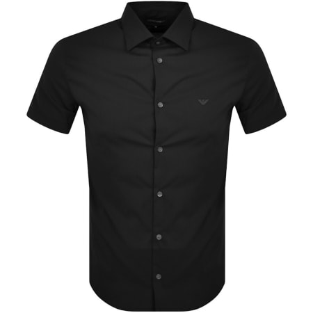 Product image for Emporio Armani Short Sleeved Slim Fit Shirt Black