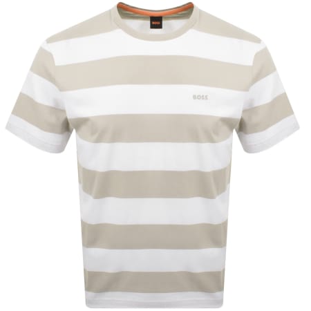 Product image for BOSS Tales Stripe T Shirt Beige