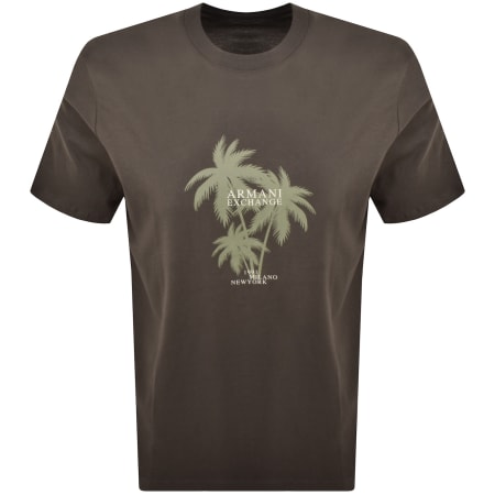 Product image for Armani Exchange Tropical Logo T Shirt Green