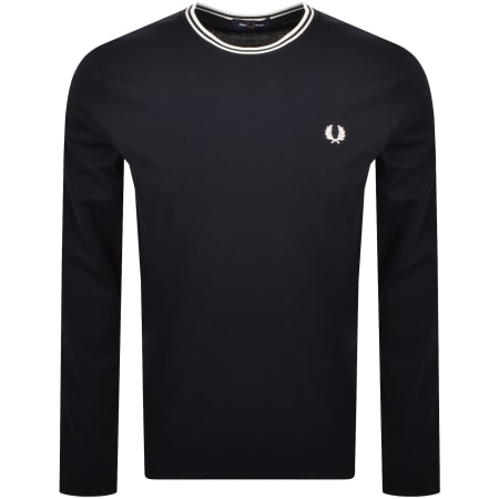 Product image for Fred Perry Twin Tipped Long Sleeved T Shirt Navy