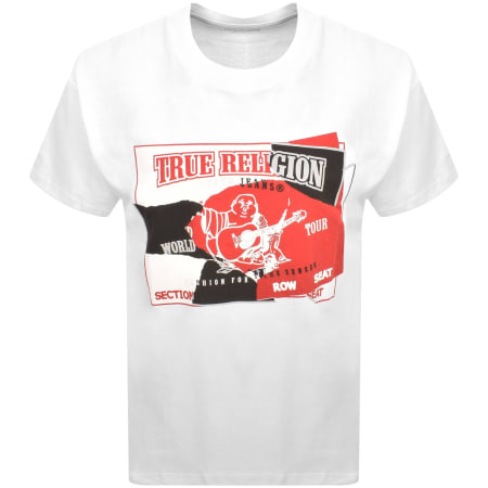 Product image for True Religion Short Sleeve Torn Logo T Shirt White