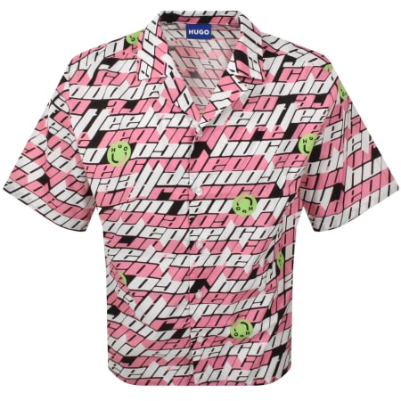 Product image for HUGO Blue Eligino Short Sleeve Shirt Pink