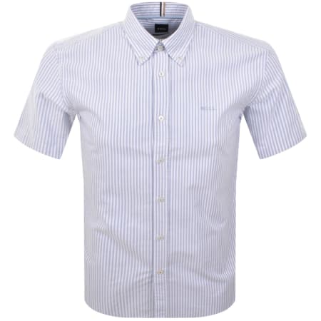 Product image for BOSS Short Sleeve Roan Striped Shirt Blue