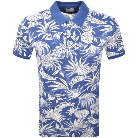 Product image for Gant Tropical Print Polo T Shirt Rich Blue