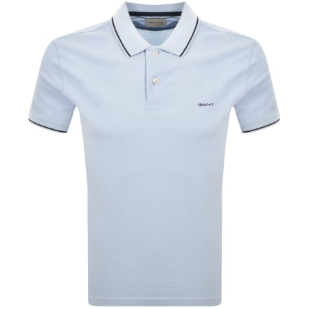 Product image for Gant Tipping Pique Polo T Shirt Fresh Blue