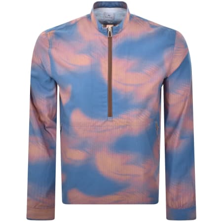 Product image for Paul Smith Shadow Palm Half Zip Jacket Blue