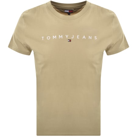 Product image for Tommy Jeans Linear Logo T Shirt Beige