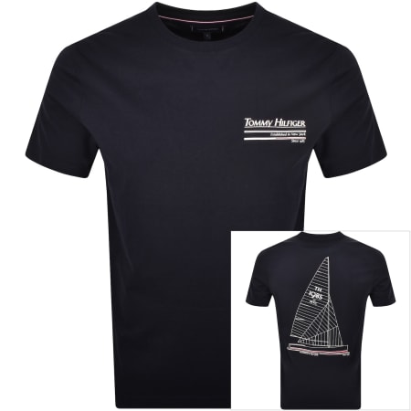 Product image for Tommy Hilfiger Outline Sailing T Shirt Navy