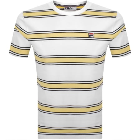 Product image for Fila Vintage Yarn Dye Stripe Sanders T Shirt White