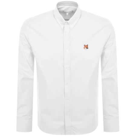 Product image for Maison Kitsune Fox Head Poplin Shirt White
