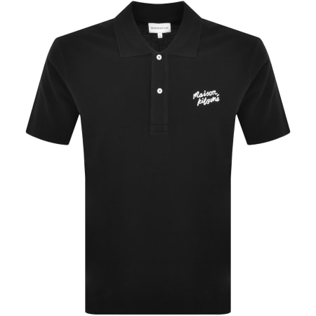 Product image for Maison Kitsune Handwriting Polo T Shirt Black