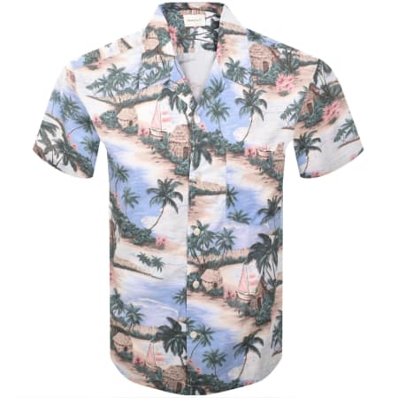 Product image for Gant Island Print Short Sleeve Shirt Blue