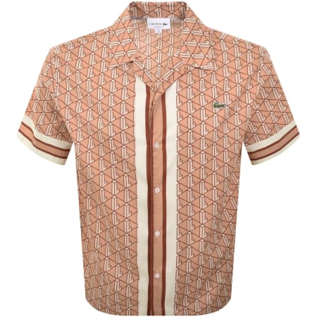 Product image for Lacoste Patterned Short Sleeved Shirt Orange