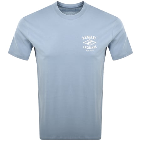 Product image for Armani Exchange Crew Neck Logo T Shirt Blue