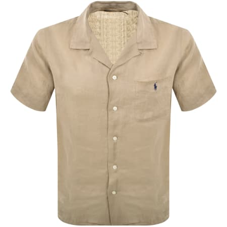 Product image for Ralph Lauren Linen Short Sleeve Shirt Beige