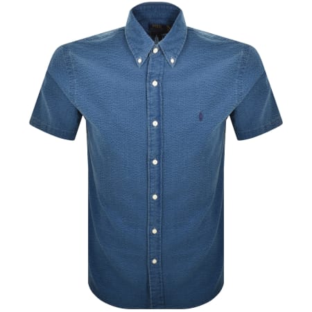 Product image for Ralph Lauren Seersucker Short Sleeve Shirt Blue