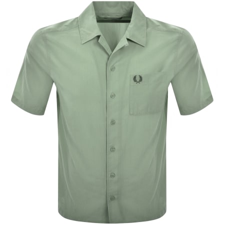 Product image for Fred Perry Pique Textured Collar Shirt Green