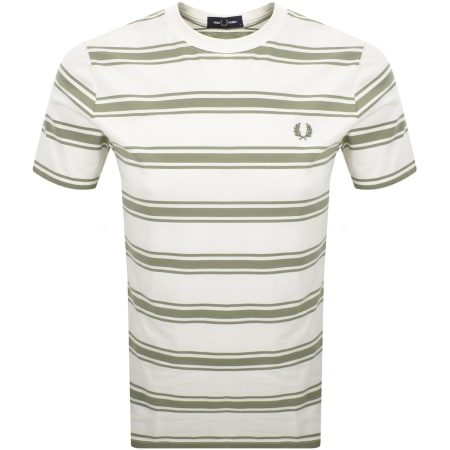 Product image for Fred Perry Sport Fine Stripe T Shirt Cream