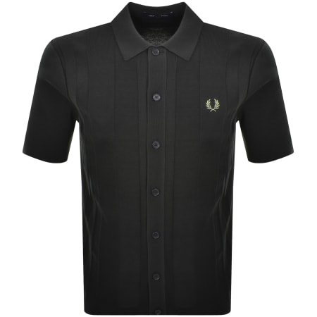 Product image for Fred Perry Button Through Knit Polo Shirt Green