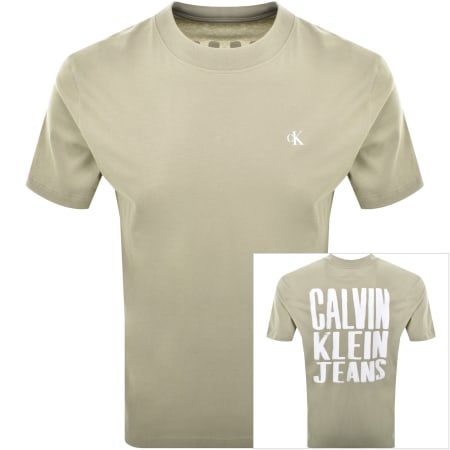 Product image for Calvin Klein Jeans Painted Logo T Shirt Laurel Oak
