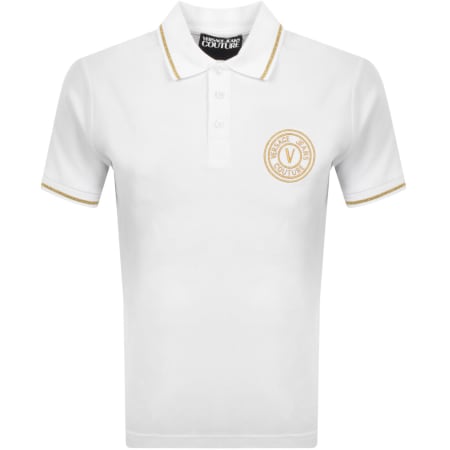 Product image for Versace Jeans Couture V Emblem Polo T Shirt White