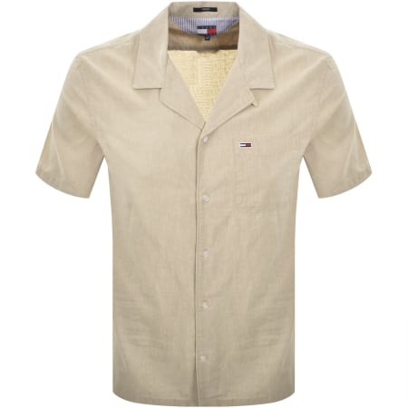 Product image for Tommy Jeans Linen Camp Shirt Beige
