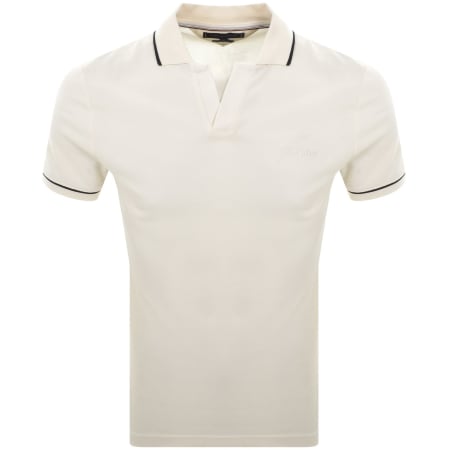 Product image for Tommy Hilfiger Open Collar Polo T Shirt Cream