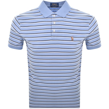 Product image for Ralph Lauren Custom Slim Stripe Polo T Shirt Blue