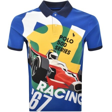 Product image for Ralph Lauren Racing Poster Polo T Shirt Blue