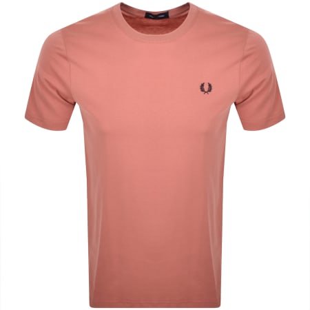 Product image for Fred Perry Crew Neck T Shirt Putty Pink