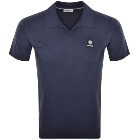 Product image for Sandbanks Knit Revere Polo T Shirt Navy