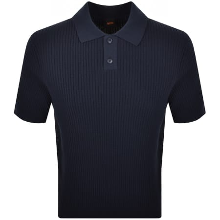 Product image for BOSS Akoppo Knit Polo Shirt Dark Blue