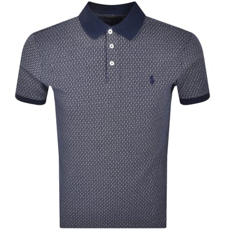 Product image for Ralph Lauren Patterned Polo T Shirt Navy