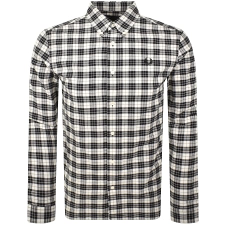 Product image for Fred Perry Tartan Oxford Long Sleeved Shirt Ecru