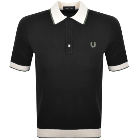 Product image for Fred Perry Tipped Knit Polo T Shirt Black