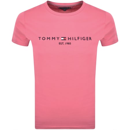 Product image for Tommy Hilfiger Logo Slim Fit T Shirt Pink