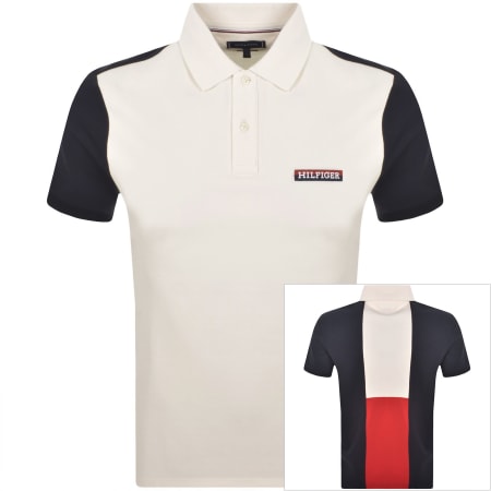 Product image for Tommy Hilfiger Colour Block Polo T Shirt Off White